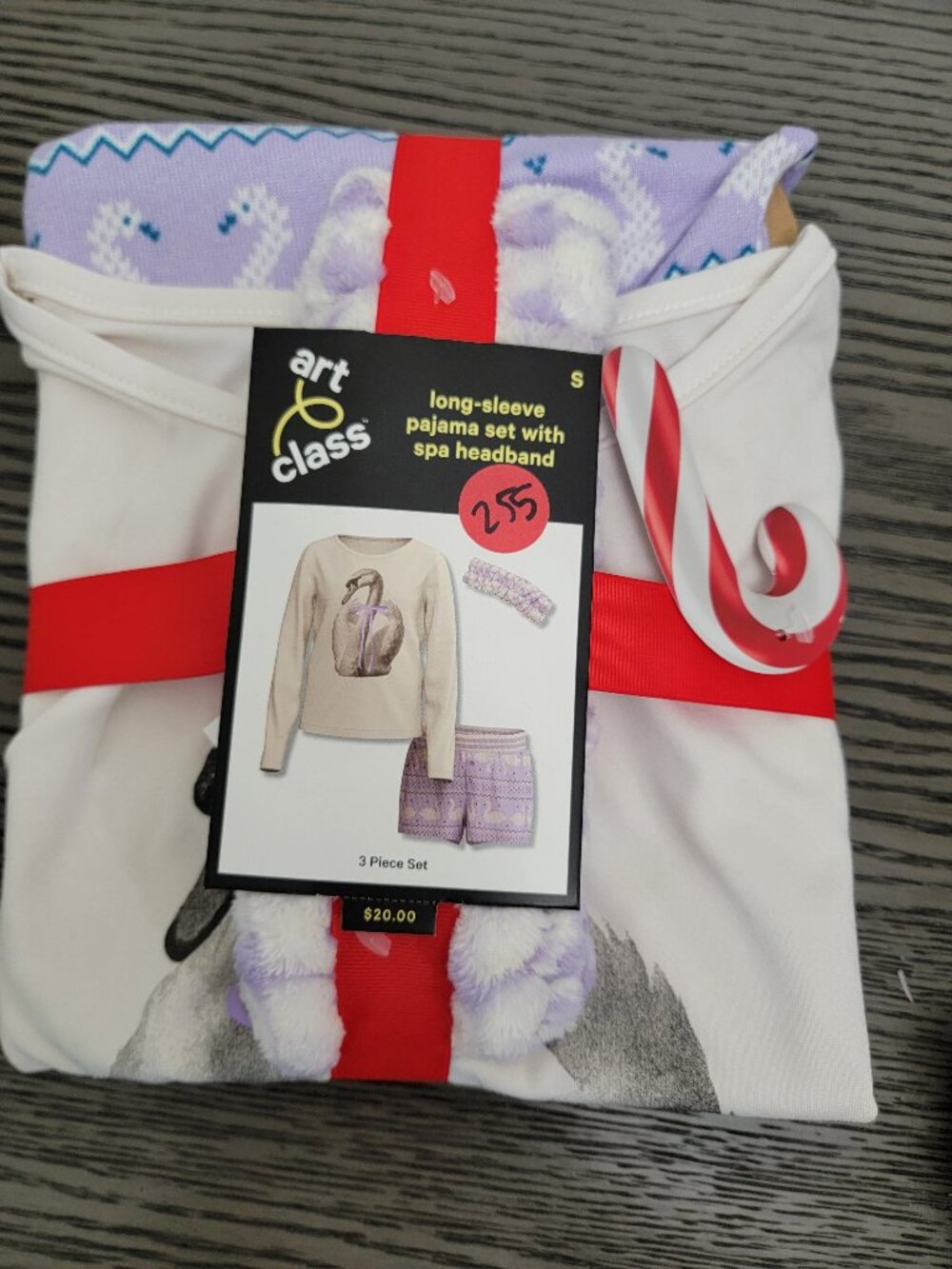 Girls' 2pc Long Sleeve Pajama Set with Spa Headband - Art Class™ Purple S